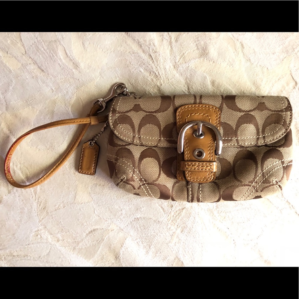 Coach Light Brown Small Wristlet